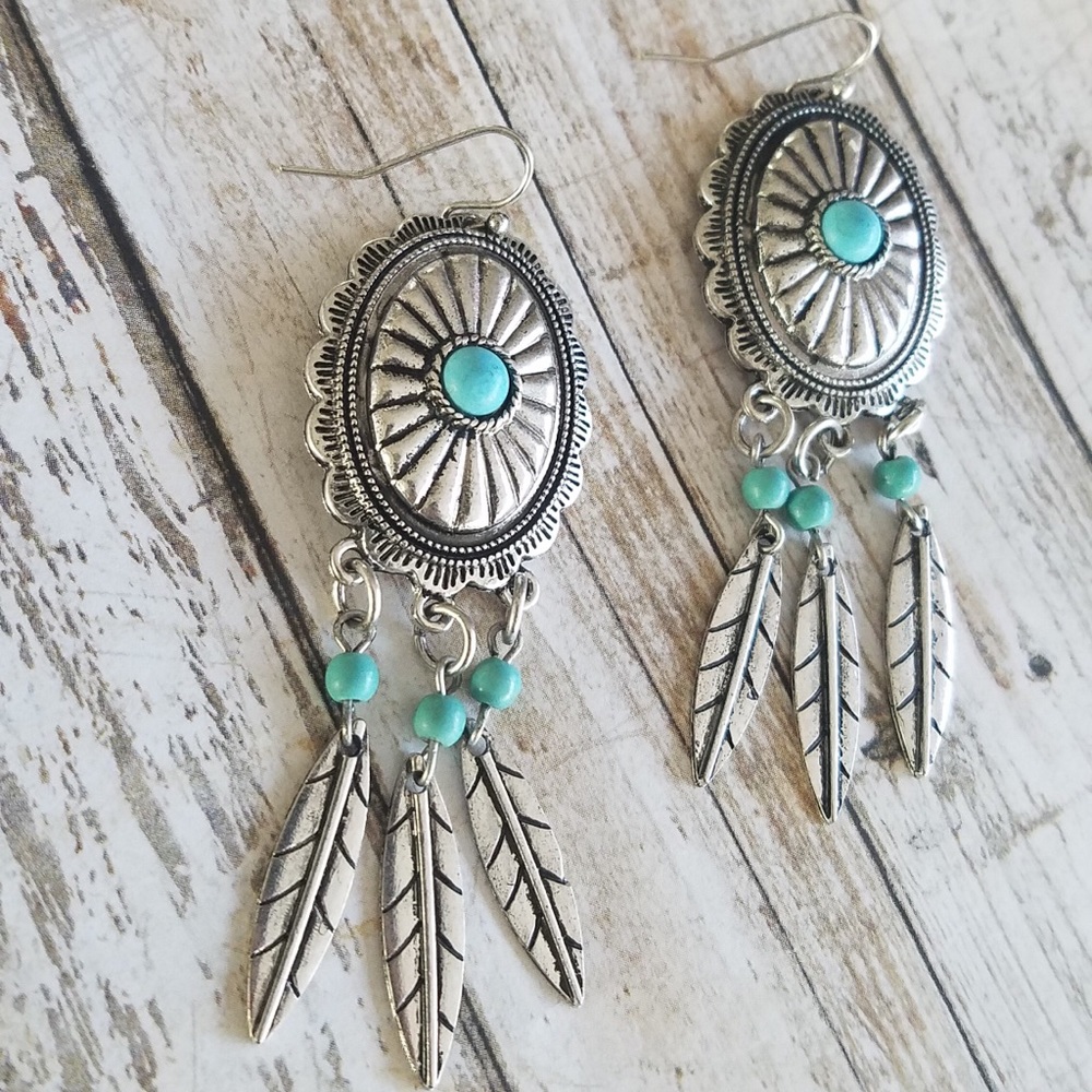 Conch dream catcher earrings